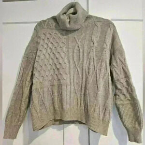 Andrea Jovine Cable Knit Turtleneck Sweater